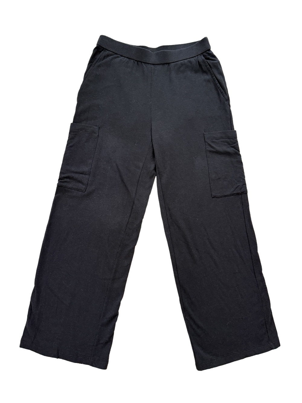 Eileen Fisher Cozy Brushed Terry Hug Cargo Pant XS Black
